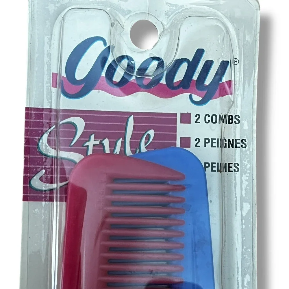 VTG Goody Style Line 1994 Unbreakable 7” Hair Combs New Sealed Pink & Purple NOS